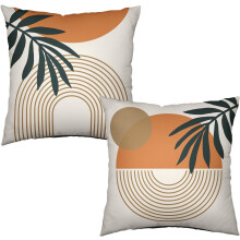 Boho linnen kussenhoezen 18x18 inch, set van 2