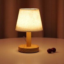 Wooden LED Desk Lamp with Warm Night Light