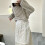 Breathable Polyester Lace Skirt With Adjustable Tie-White dots 5