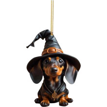 Halloween Pumpkin Dog Acrylic Car Rearview Pendant