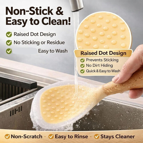 Silicone Cooking Spoon with Wooden Handle 2