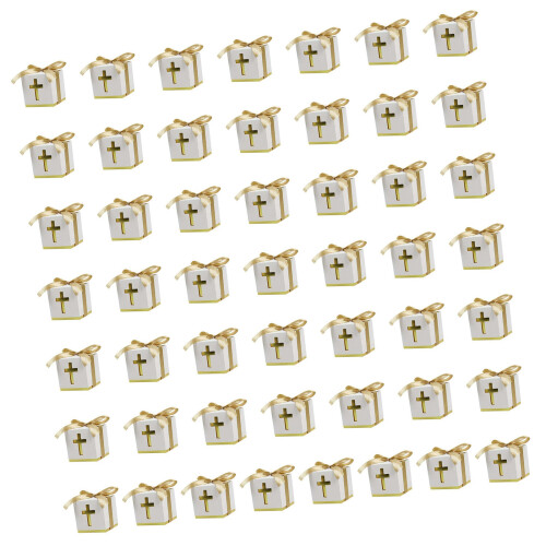 50Pieces Religious Holiday Candy Holder Foldable Cardboard-Gold