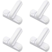 Conjunto de 4 fechaduras de segurança em liga de zinco fundido com acabamento em pintura eletrostática branca, que oferece apelo estético,