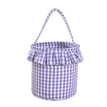 Halloween Gingham Tote Bag – Jute Canvas, 8.9 x 9.3 in