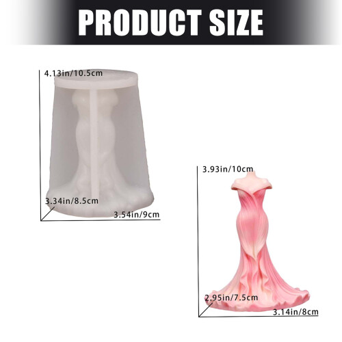 3D-Blumenkleid-Silikon-Kerzenformen, lebensmittelechtes Silikon 2