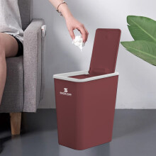 Schmaler Push-Push-Abfalleimer mit Deckel, 15 l Kunststoffbehälter