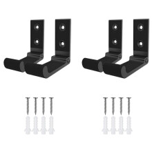 Crochets muraux pliables en alliage d'aluminium, lot de 4, noirs
