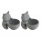 Plastic Kitten Shape Planter Holder Storage Bucket-Gray 1