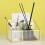 Transparenter Make-up-Organizer aus Glas mit Goldrand 5