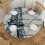 Eiffel Tower Round Tablecloth, Polyester, White 1