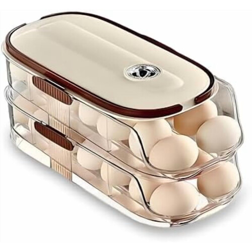 Rolling Egg Storage Container for Fridge, 28-Capacity