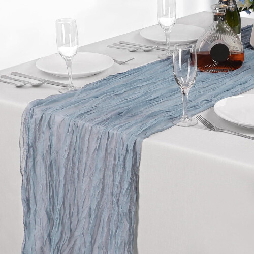 Cheesecloth Table Runner 35 x 118 Inch Boho Rustic