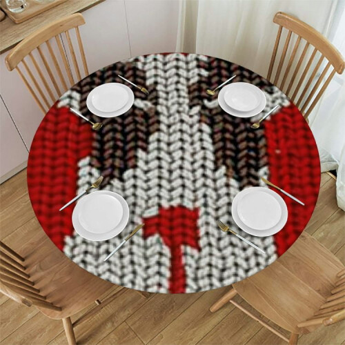 Round Polyester Tablecloth with Umbrella Hole