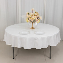 Cotton Round Tablecloth 90 inches White