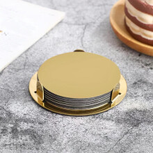 Stainless Steel Gold Coasters 6 Pack
