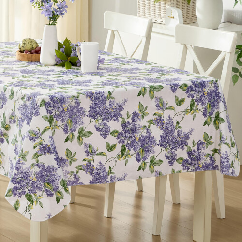 Lilac Fields Vinyl Tablecloth 60 x 120 in Rectangle