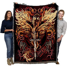 Flame Blade Tæppe af Ruth Thompson Bomuldsplaid 72x54