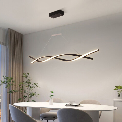 Modern Black LED Pendant Light with 3 Colour Temperatures