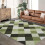 Plaid Runner Rug Green White Abstract Geometric 3x5 ft 1