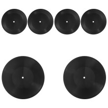 Decoração de parede em formato de disco de vinil, estilo retrô, em plástico preto (6 peças).