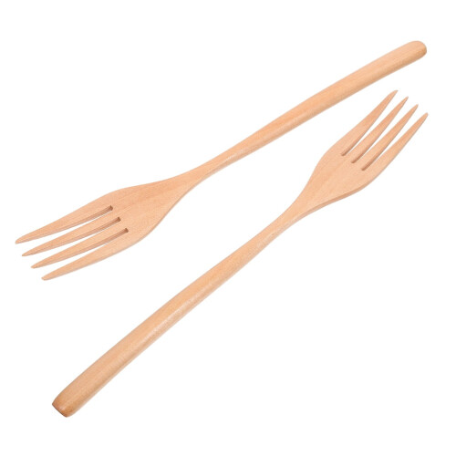 Garfos de salada de madeira compridos (pacote com 2)