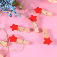 Wooden Star Clothes Pins – Red, 100 pcs