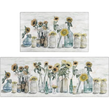Sunflower Farmhouse Kitchen Rugs Set of 2
