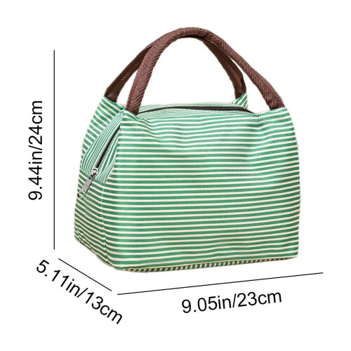 Borsa termica isolante verde per il pranzo bento, impermeabile e riutilizzabile. 1