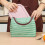 Borsa termica isolante verde per il pranzo bento, impermeabile e riutilizzabile. 5