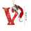Chmadoxn Christmas Tree Ornament Initial with Red Hat 26 5