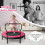 Kids Indoor Trampoline with Removable Handle, 102 cm, Pink 6