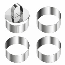 Stainless Steel Pancake Rings Set – 4 x 3 inch + Lid