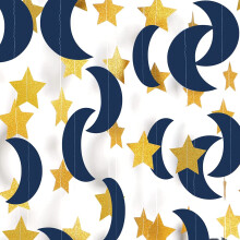 Ghirlanda decorativa da appendere con luna e stelle, 15,8 m (52 piedi)