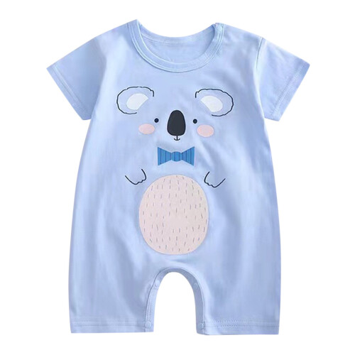 Baby-Strampler mit Comic-Tieren, Kurzarm, Größe 12–18