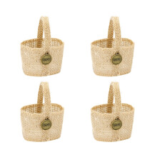Blomkorg i linne för bröllop – 4-pack