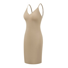 Under Dress Full Slip Tummy Controls Shapewear-apricot XXL