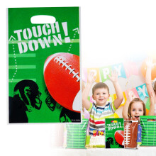 Football Goodie Bags – Clear with Printed Design, 10