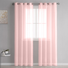 Linen Semi-Sheer Curtains with Grommets 98 in
