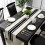 Linen Table Runner Black & White 182x33cm 1