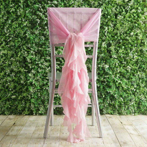 Pink Chiffon Chair Sashes – 6 Pack