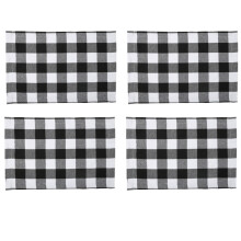 Buffalo Check Placemats Set of 4, 44 x 29 cm, Black & Red