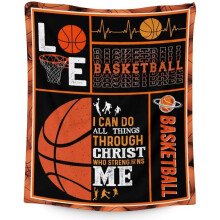 Basketballtæppe 50x60 tommer blød flannel