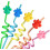 24 Paw Print Curly Drinking Straws – 8 Designs, 2 1