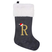Personalised Christmas Stocking with Initial R, 43 cm