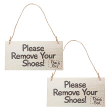 Wooden Shoe Removal Sign Set, 2 pcs