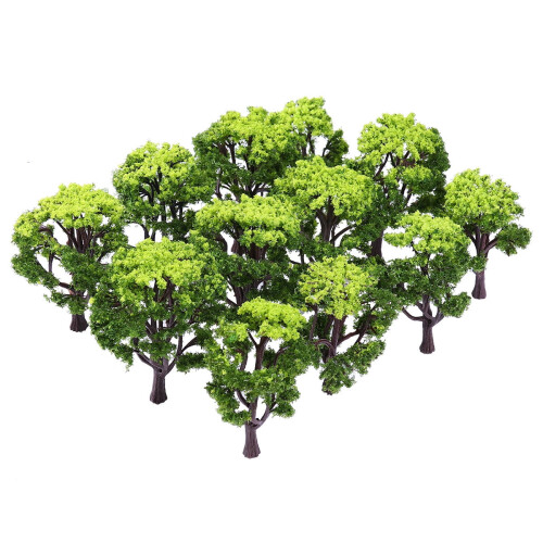 1:50 schaal groene plastic modelbomen (12 stuks)