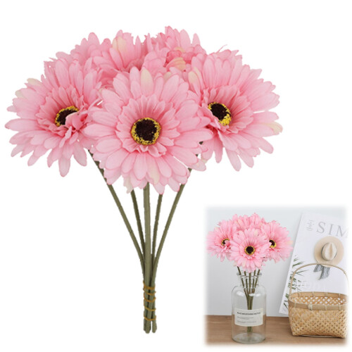 Artificial Gerbera Daisy Bouquet 12.2 in Rustic Style