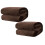 Microplush Blanket Set 2 pcs Dark Brown 1
