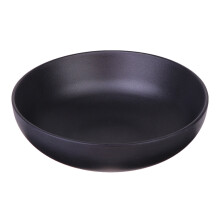Bol de servir de melamina negra de 17,5 cm