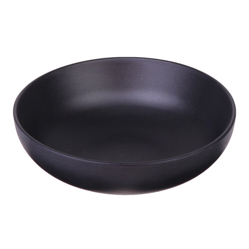 Bol de servir de melamina negra de 17,5 cm
